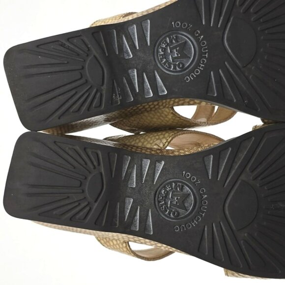 Mephisto Women's Patent Reptile Leather Slip On Strappy Wedge Sandals Size 36 - Picture 14 of 16